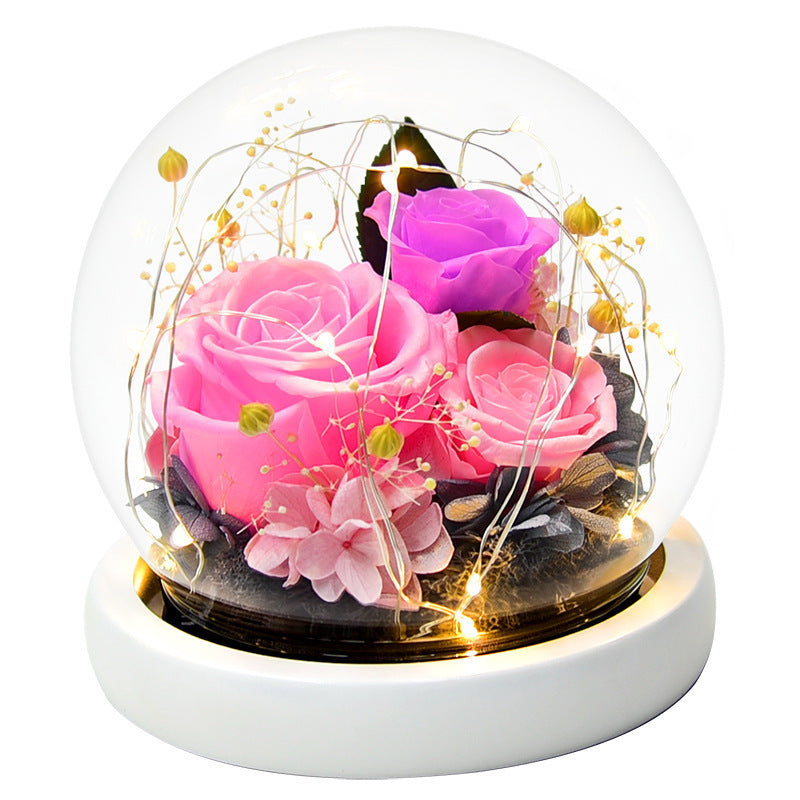 Eternal Flower Rose Glass Cover