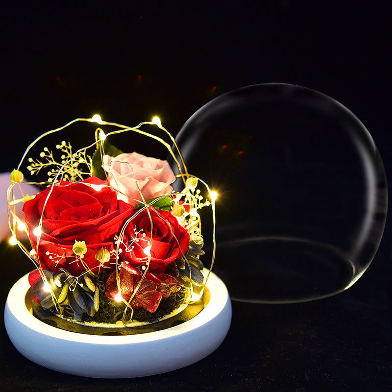 Eternal Flower Rose Glass Cover