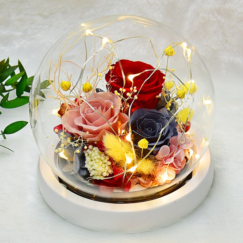 Eternal Flower Rose Glass Cover